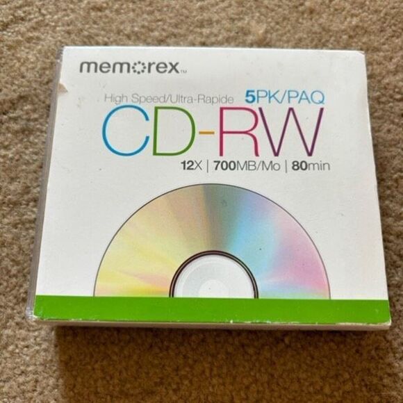 Memorex CD-RW 5PK *New, Open Package* - Picture 1 of 4